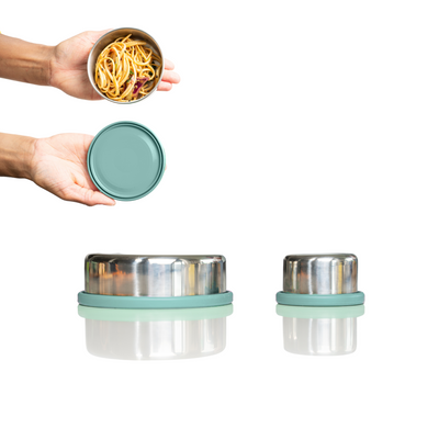 Stainless Steel Containers with Silicone Lids 